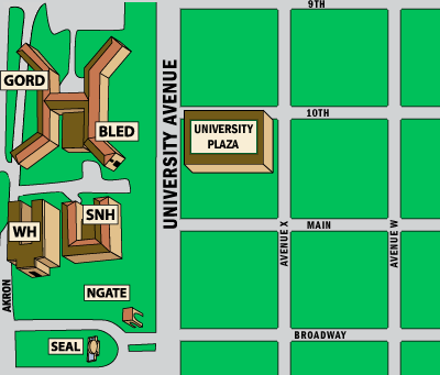 Map to University Plaza