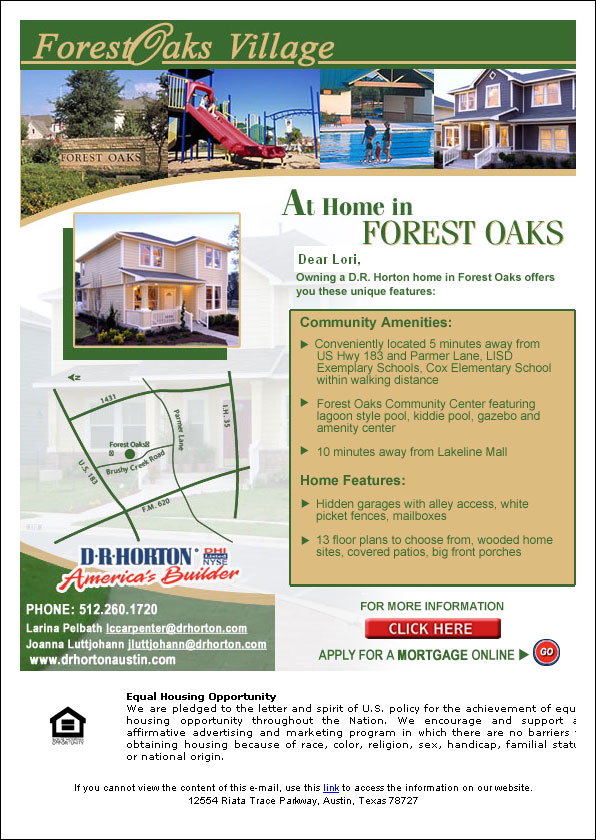 DR Horton E-mail E-marketing