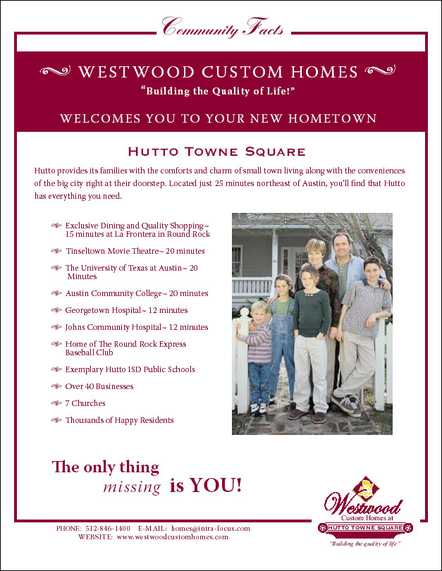 Westwood Custom Homes E-mail Marketing