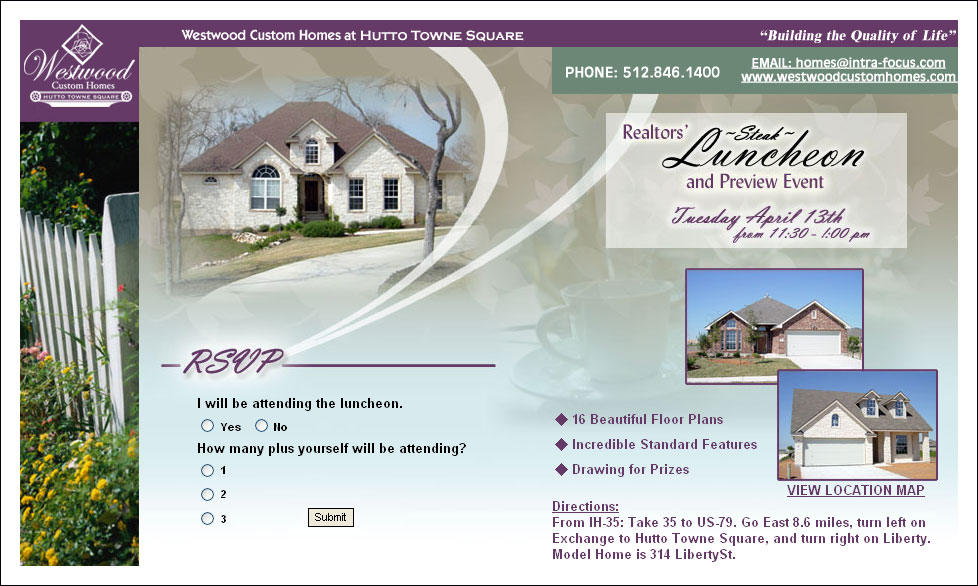 Westwood Custom Homes E-mail Marketing