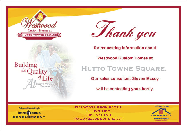 Westwood Custom Homes E-mail Marketing